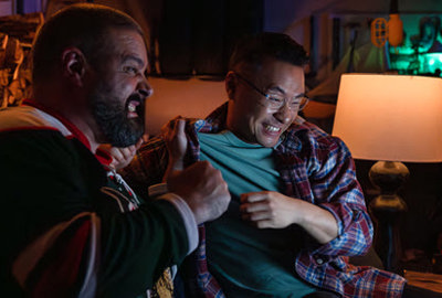 Dudes watching Sleepless in Seattle