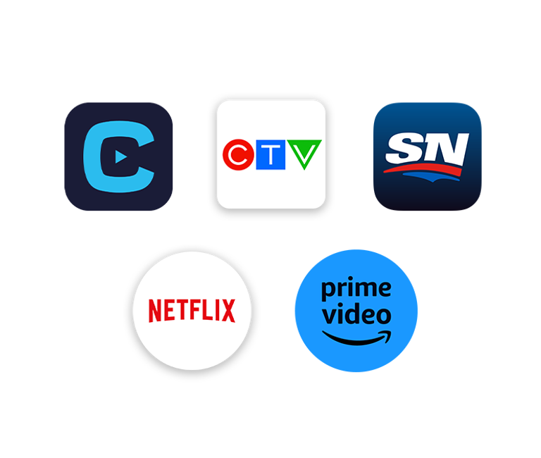 Crave, CTV, Sportsnet, Netflix and Prime Video logos.
