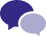 A blueberry blue icon of two chat bubbles.